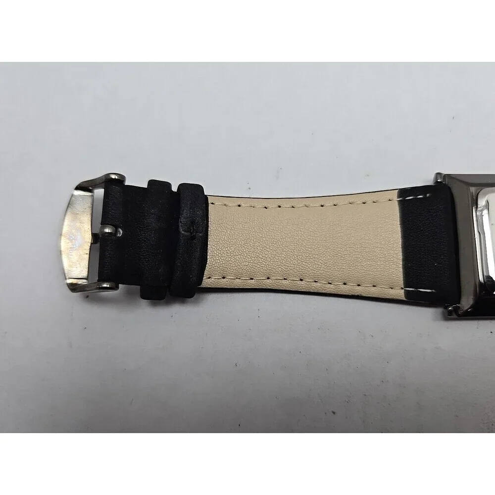 Giorgio & Dario 5771 Slim Tank Black Dial Quartz Watch New Battery Unisex